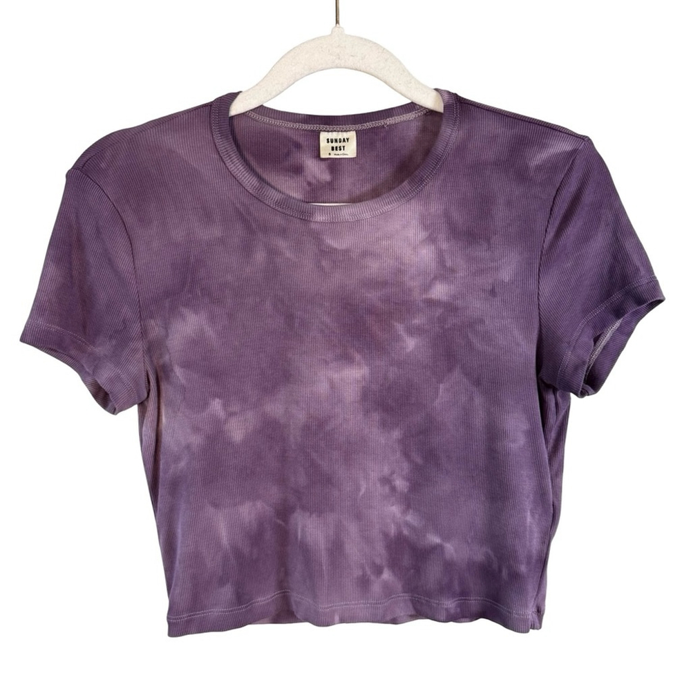 Sunday Best Purple Tie-Dye Crop Top